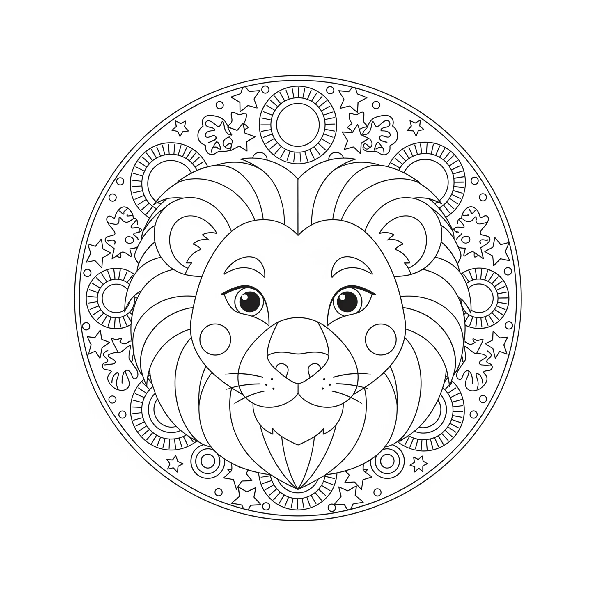 coloriage Mandala Lion gratuit