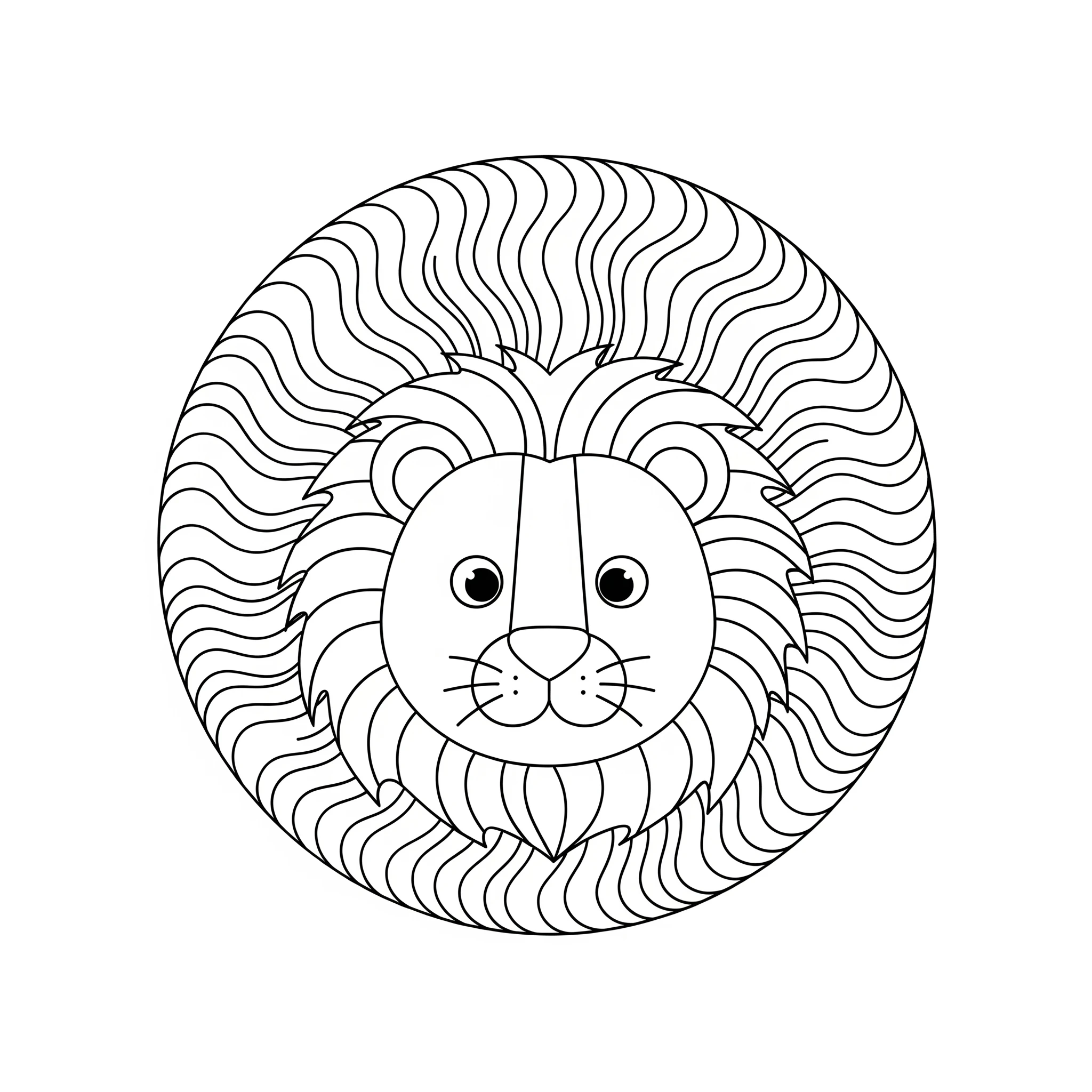 coloriage Mandala Lion gratuit 1