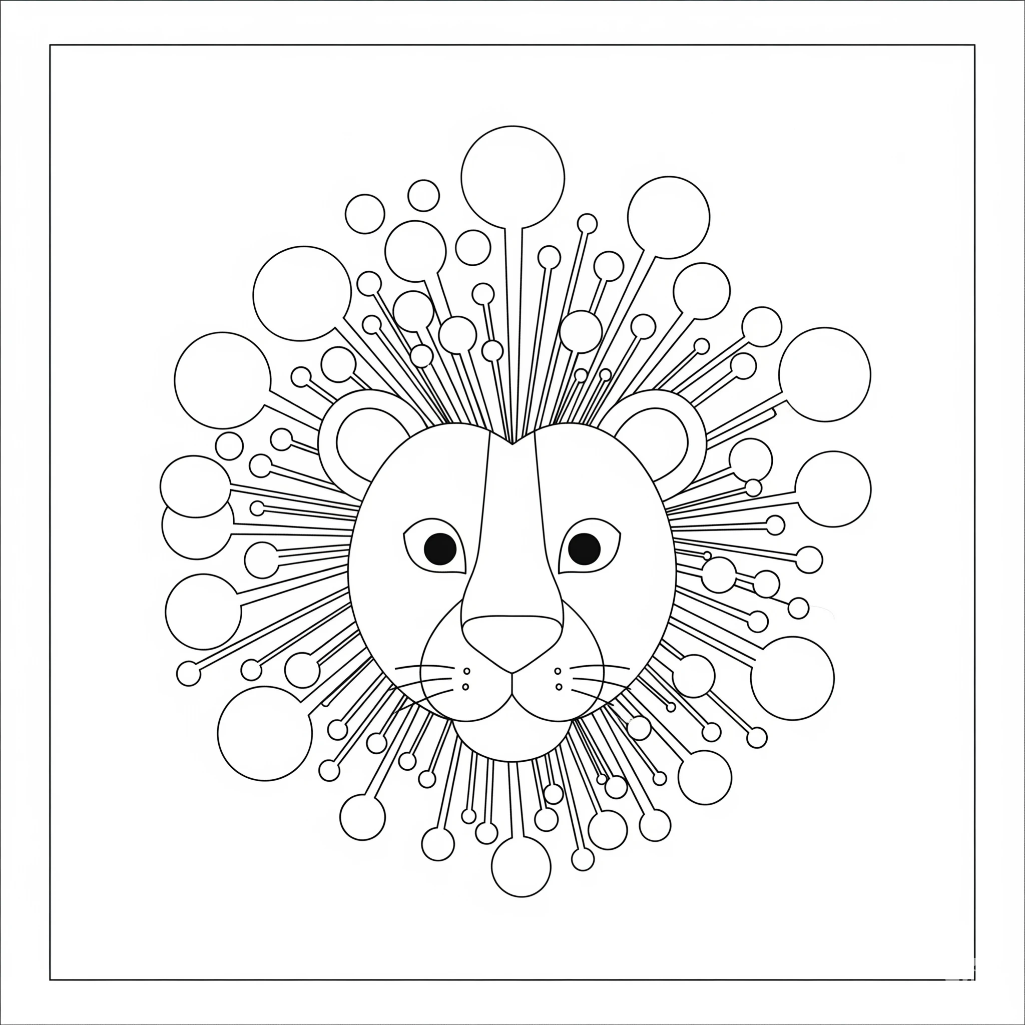 coloriage Mandala Lion pour enfant de 2 ans 1