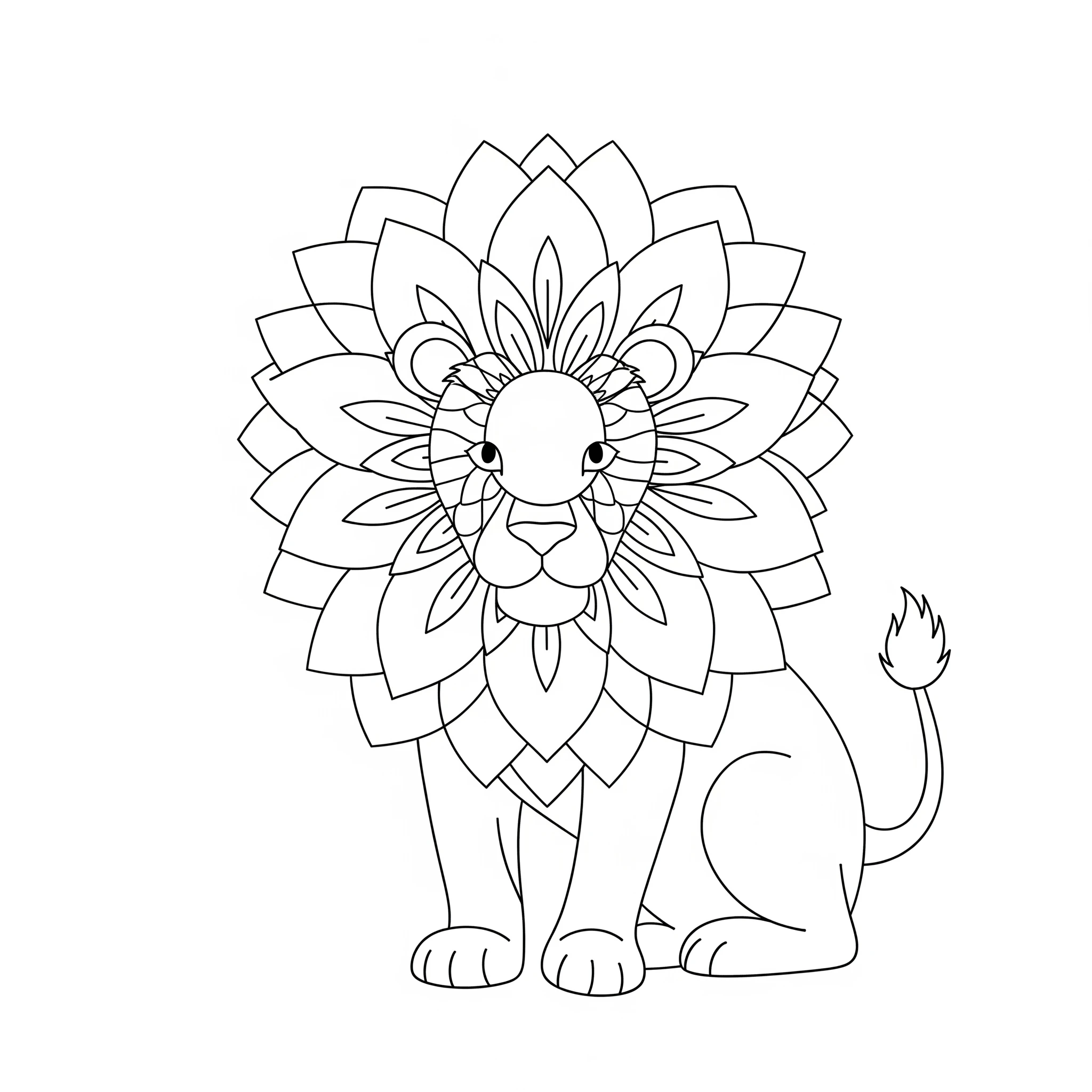 imprimer coloriage Mandala Lion