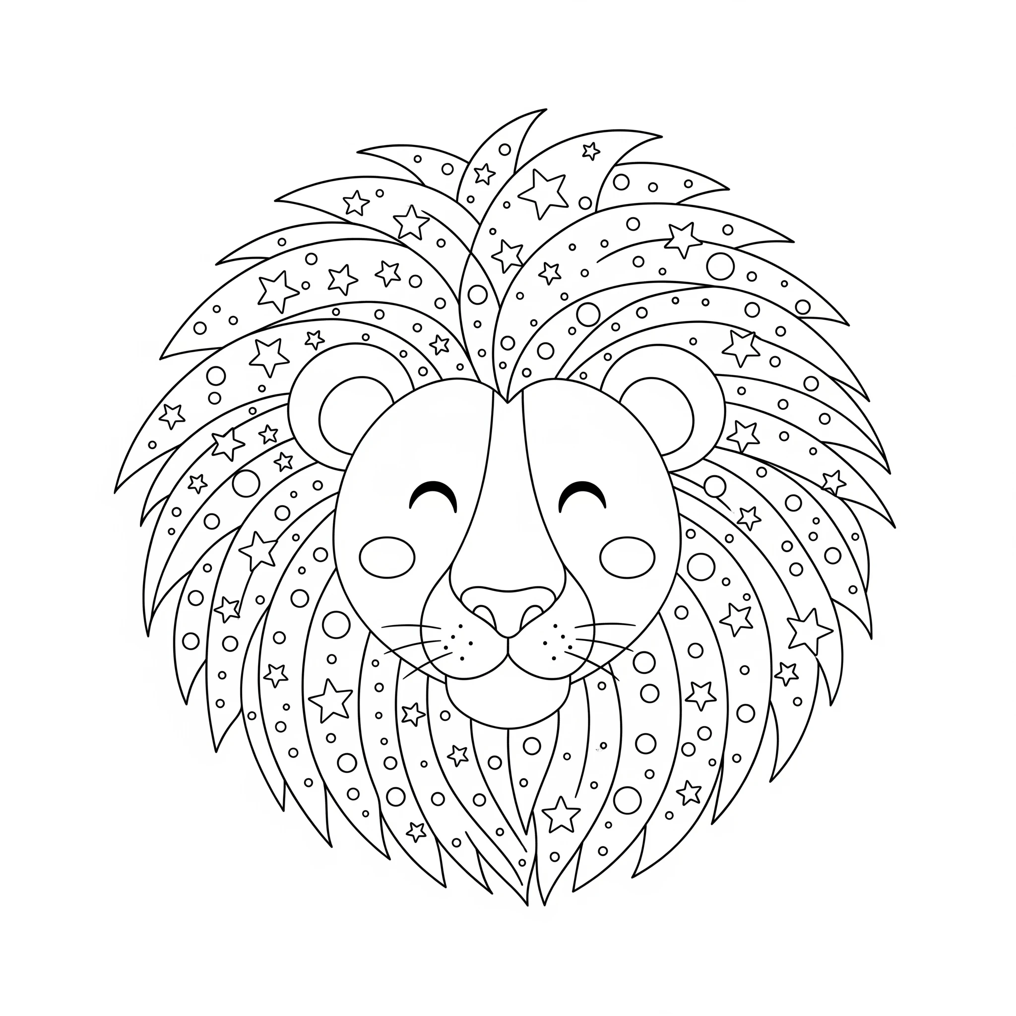 coloriage Mandala Lion pour enfant