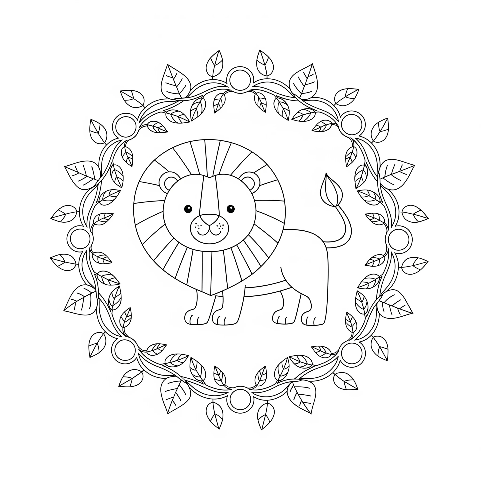 coloriage Mandala Lion en ligne 1