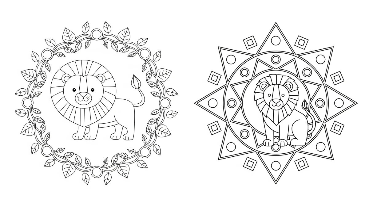 coloriage Mandala Lion et dessins
