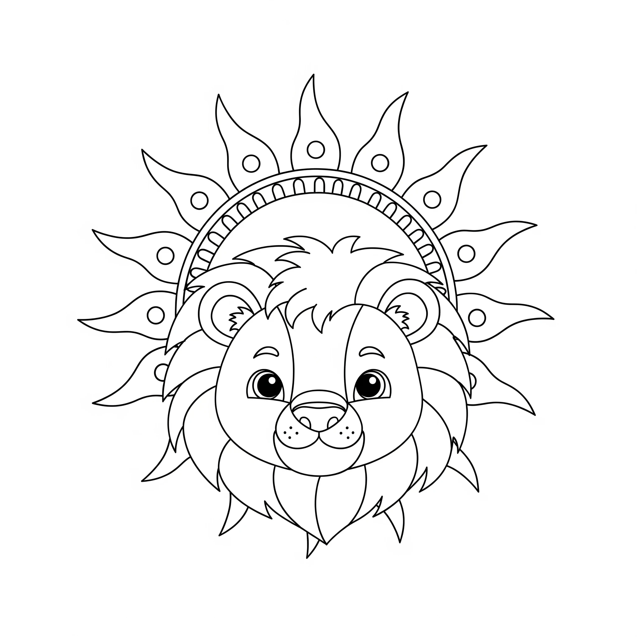 coloriage Mandala Lion en ligne 2