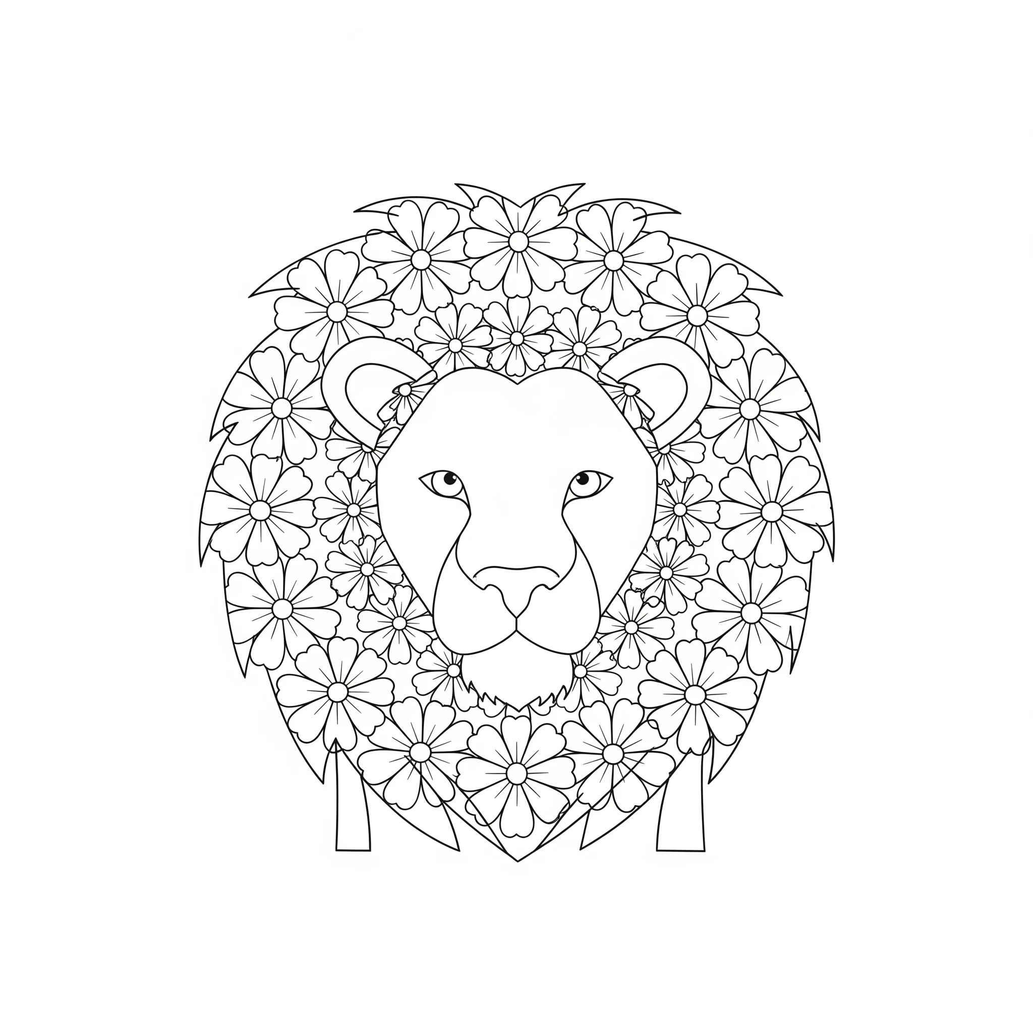 coloriage Mandala Lion en ligne 3
