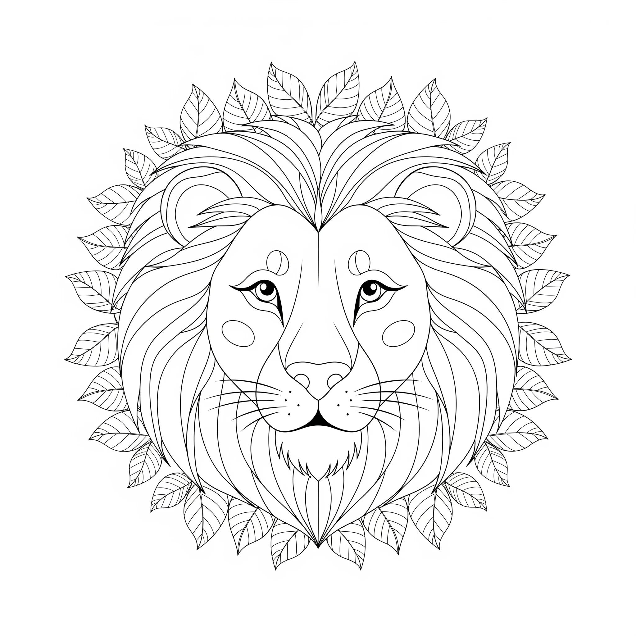 coloriage Mandala Lion pour enfants a imprimer gratuit