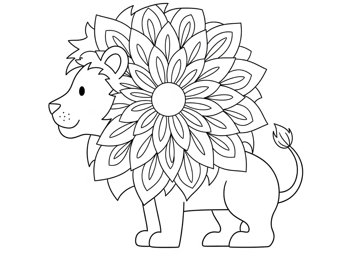 coloriage Mandala Lion à imprimer gratuit