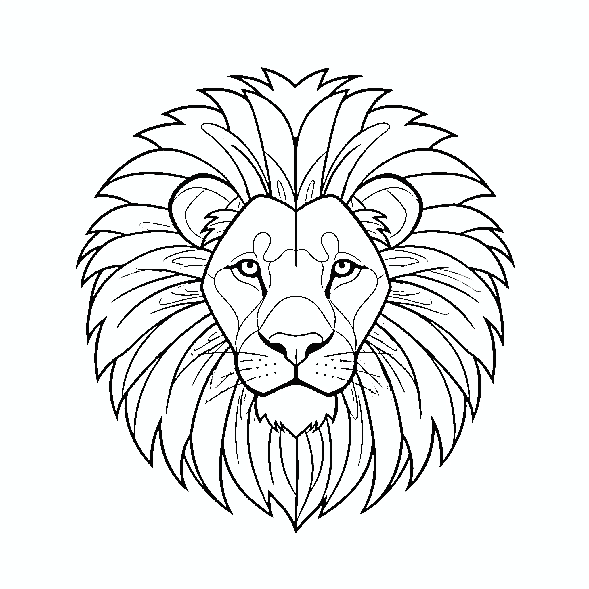 coloriage Mandala Lion à imprimer pour enfant de 4 ans