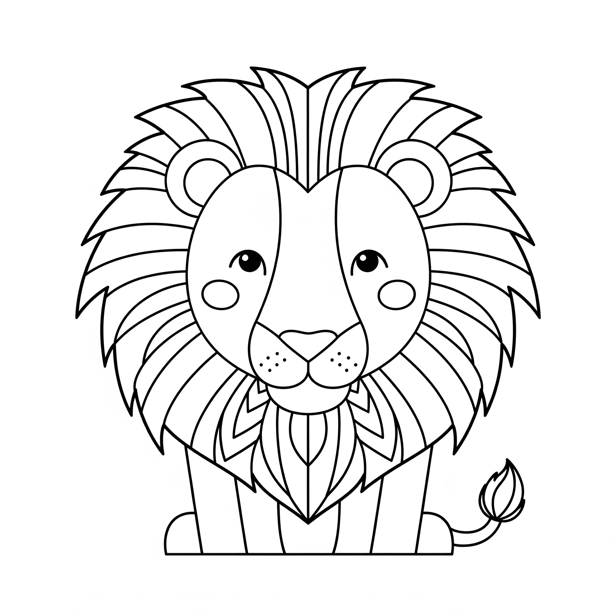 coloriage Mandala Lion et decoupage a imprimer gratuit