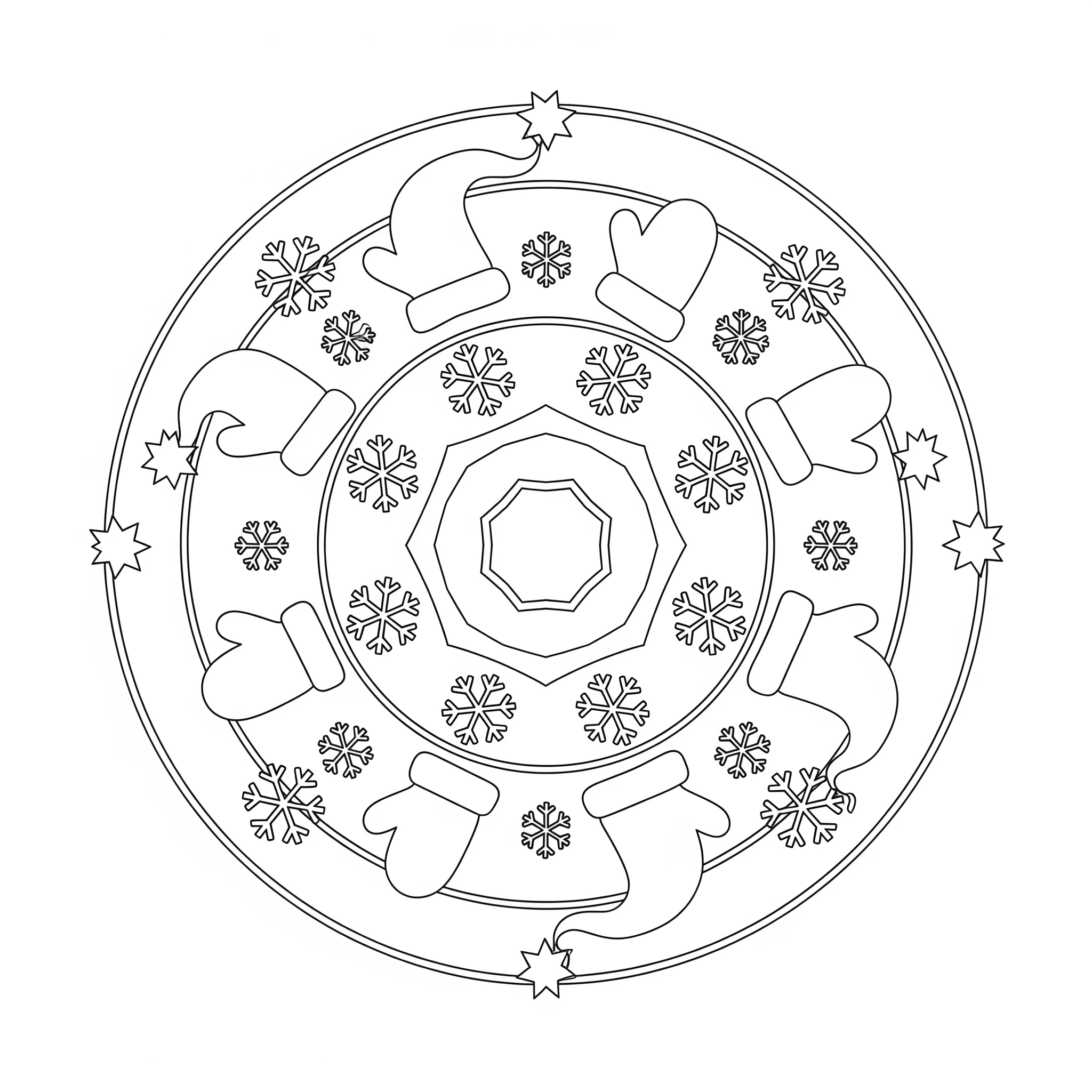 coloriage Mandala Noël à imprimer gratuit