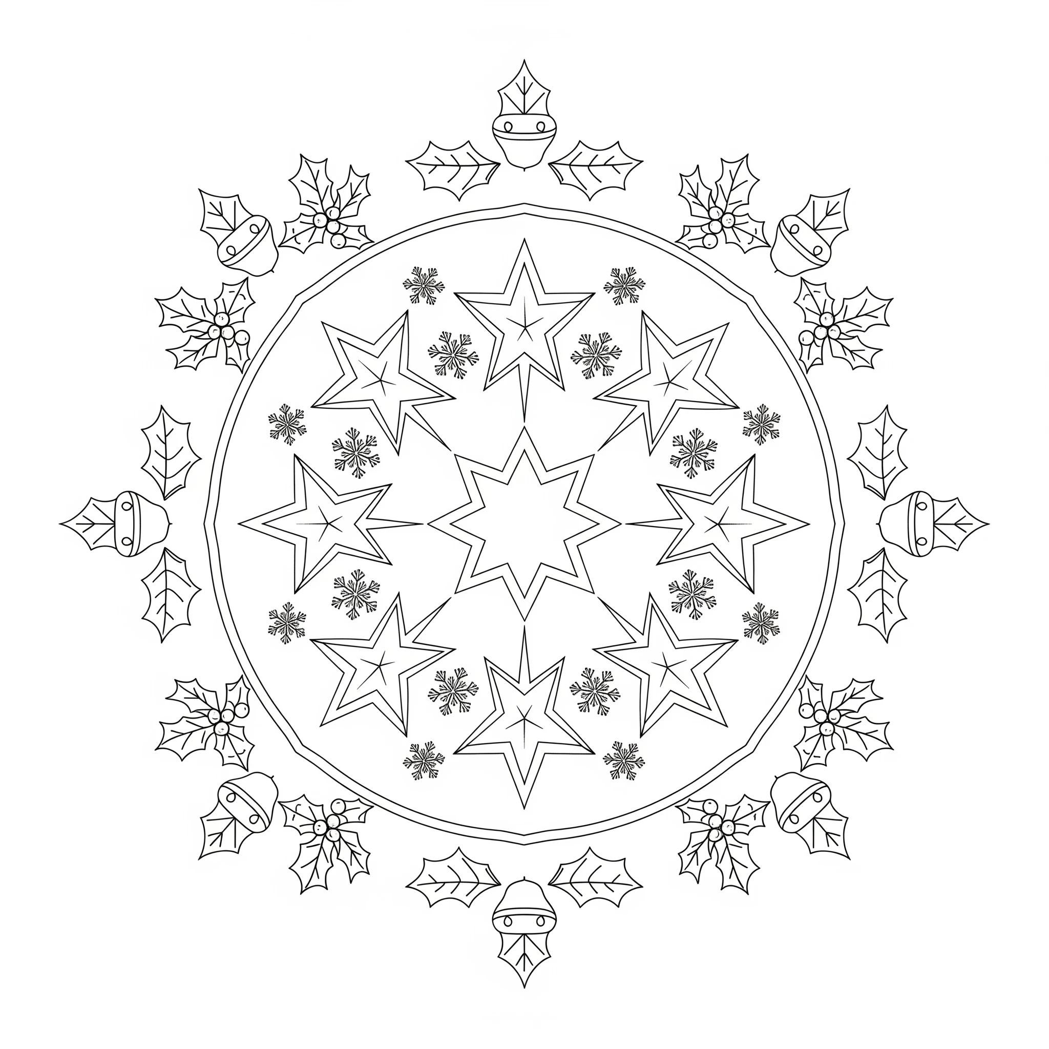 coloriage Mandala Noël pour enfants a imprimer