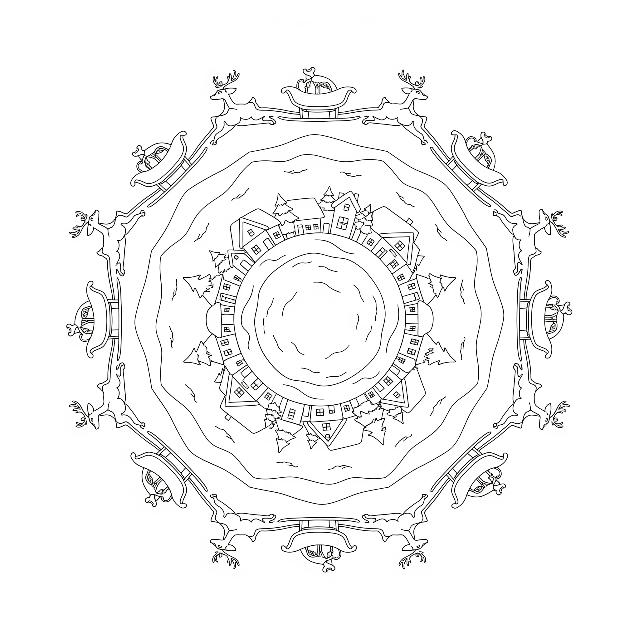coloriage Mandala Noël pour enfants a imprimer gratuit