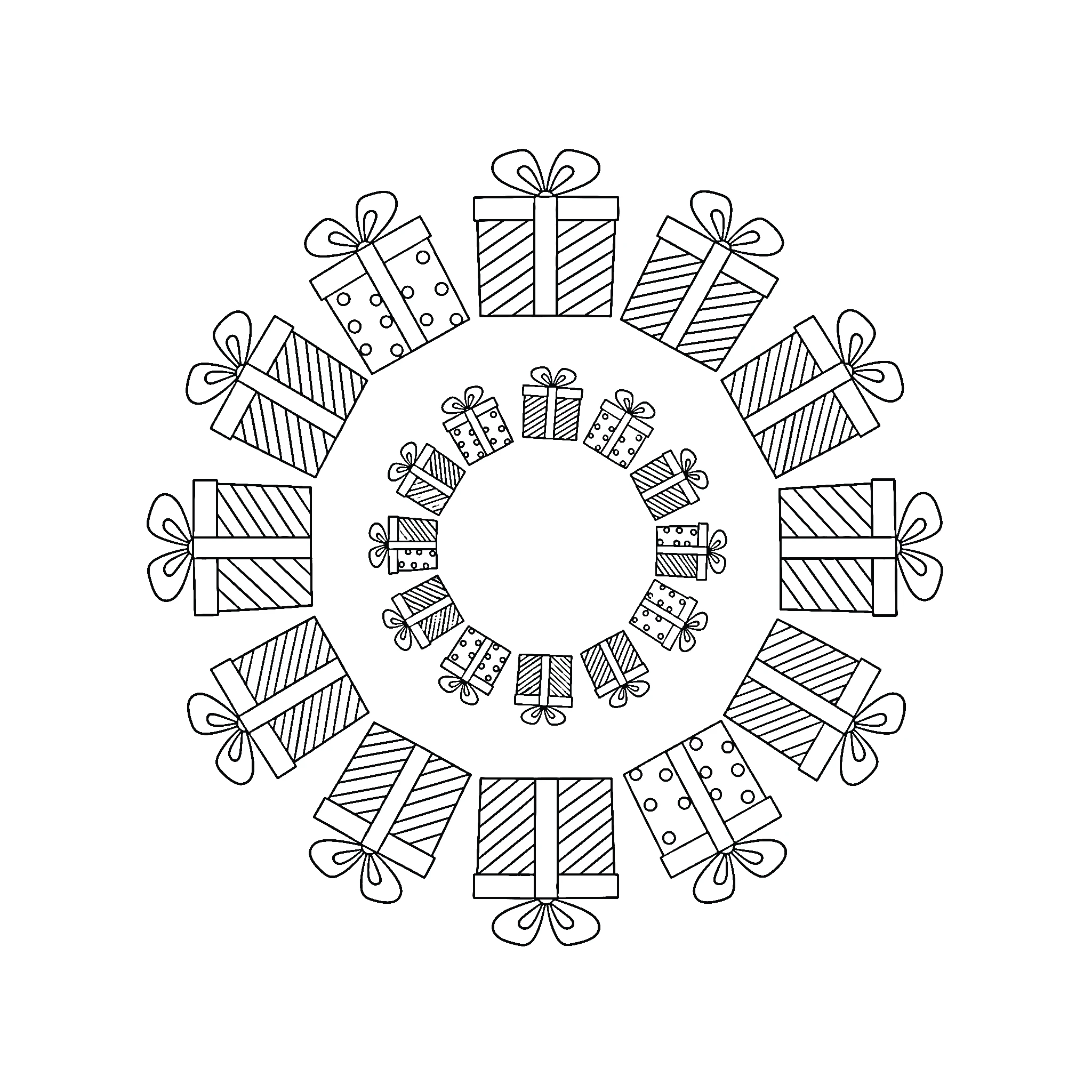 image de coloriage Mandala Noël pour enfant