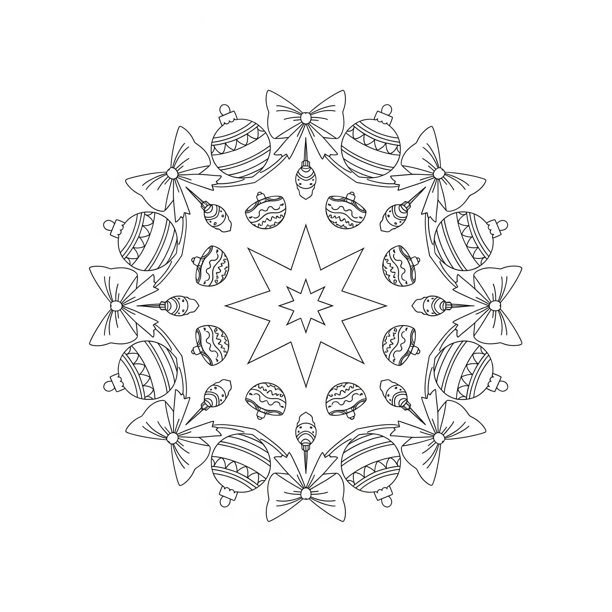 coloriage Mandala Noël à imprimer gratuit 1