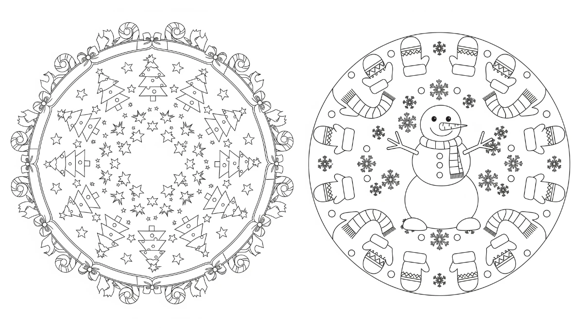 télécharger coloriage Mandala Noël gratuit