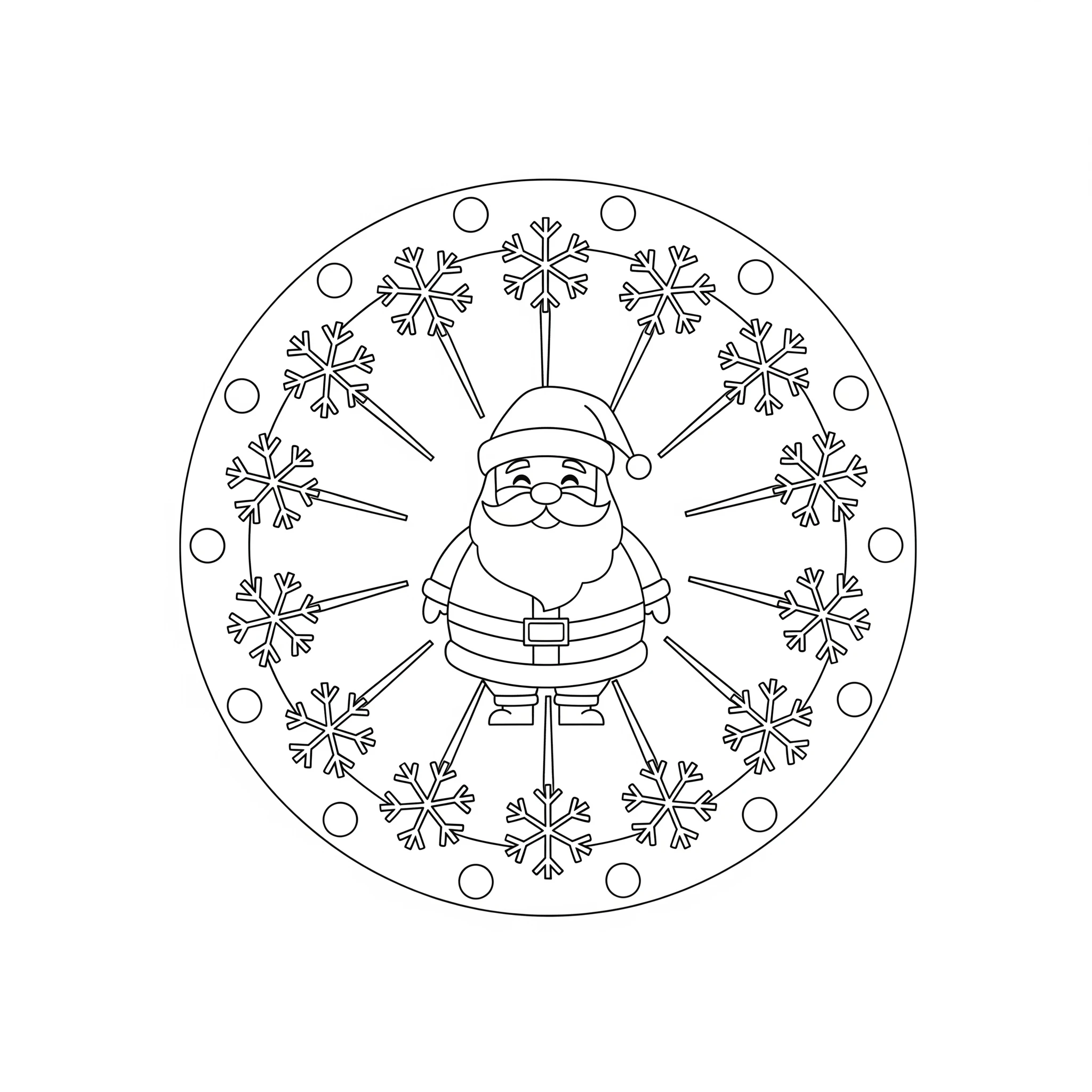 coloriage Mandala Noël pour enfant a imprimer gratuit
