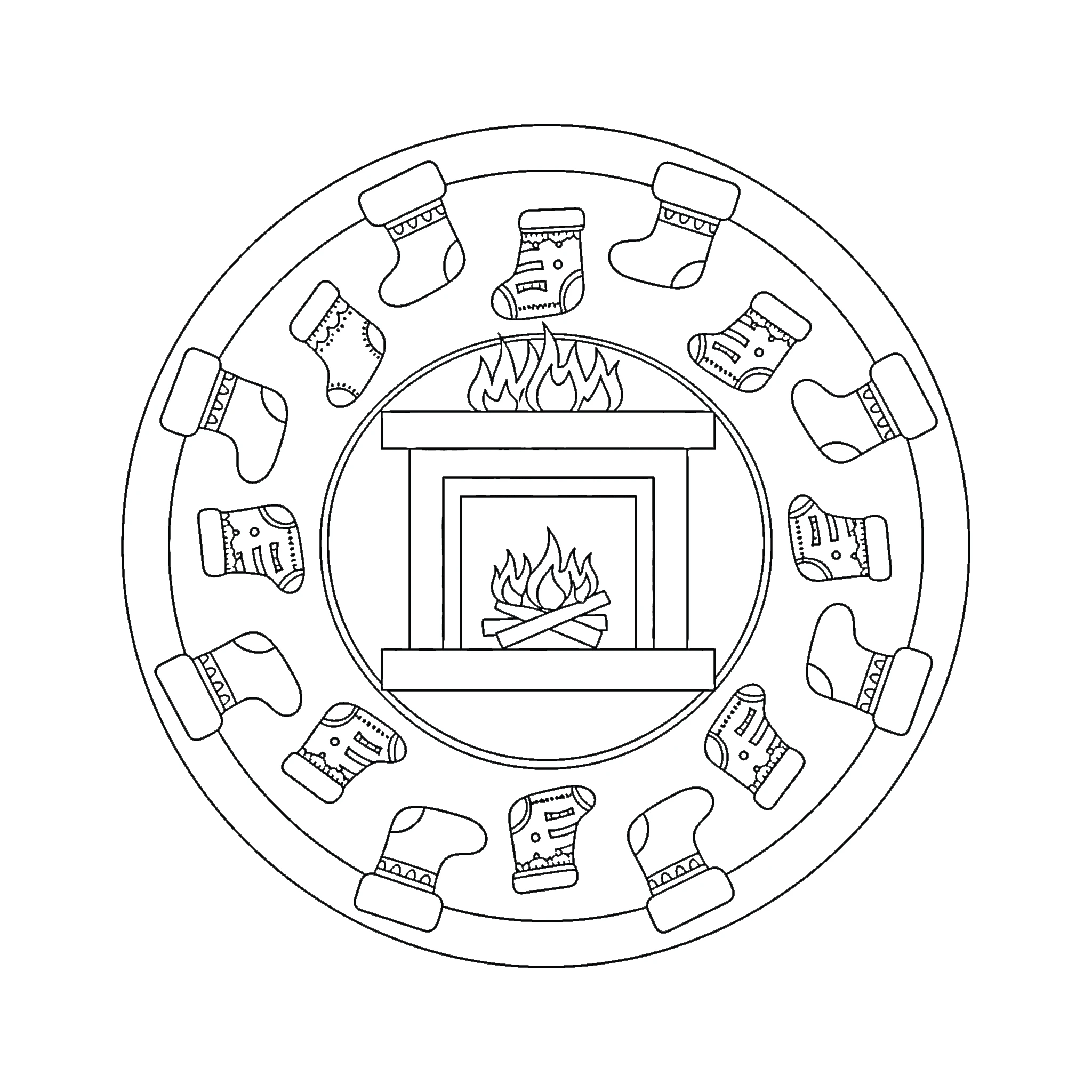 coloriage Mandala Noël a imprimer pour enfant de 4 ans