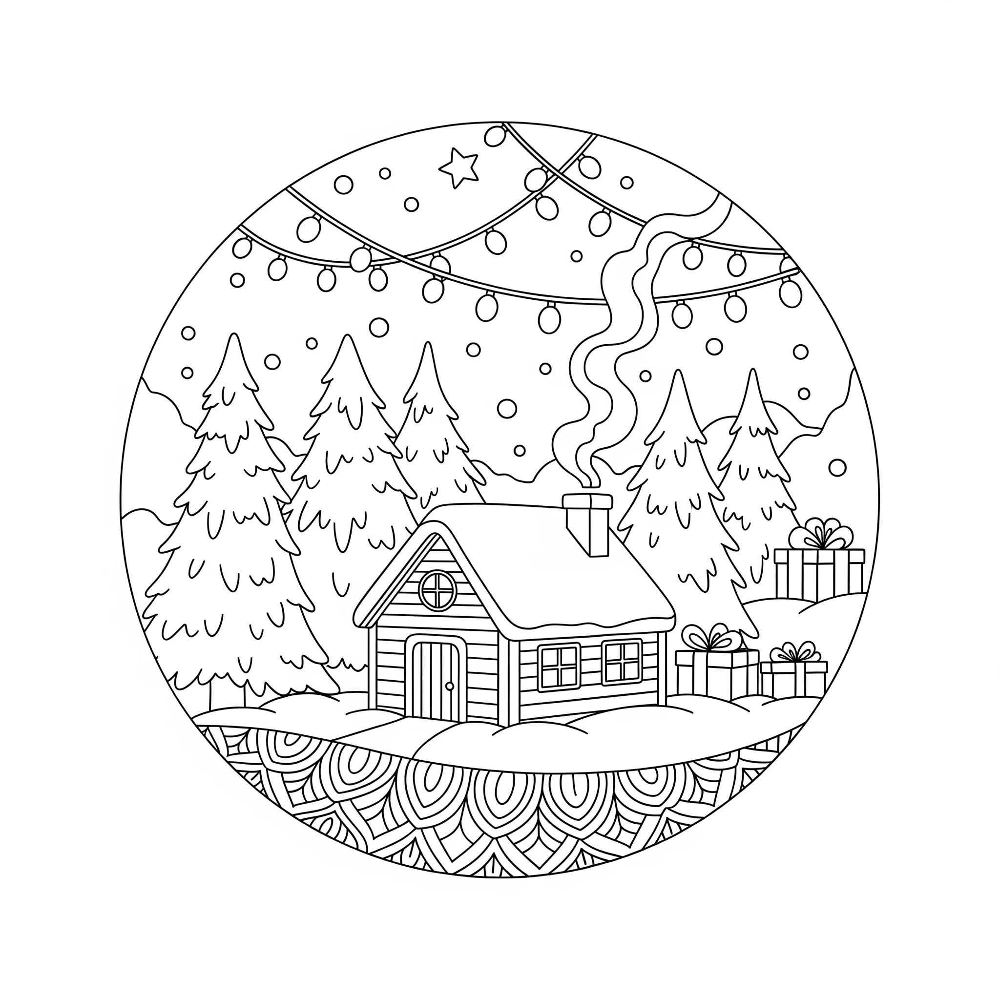 coloriage Mandala Noël gratuit 1