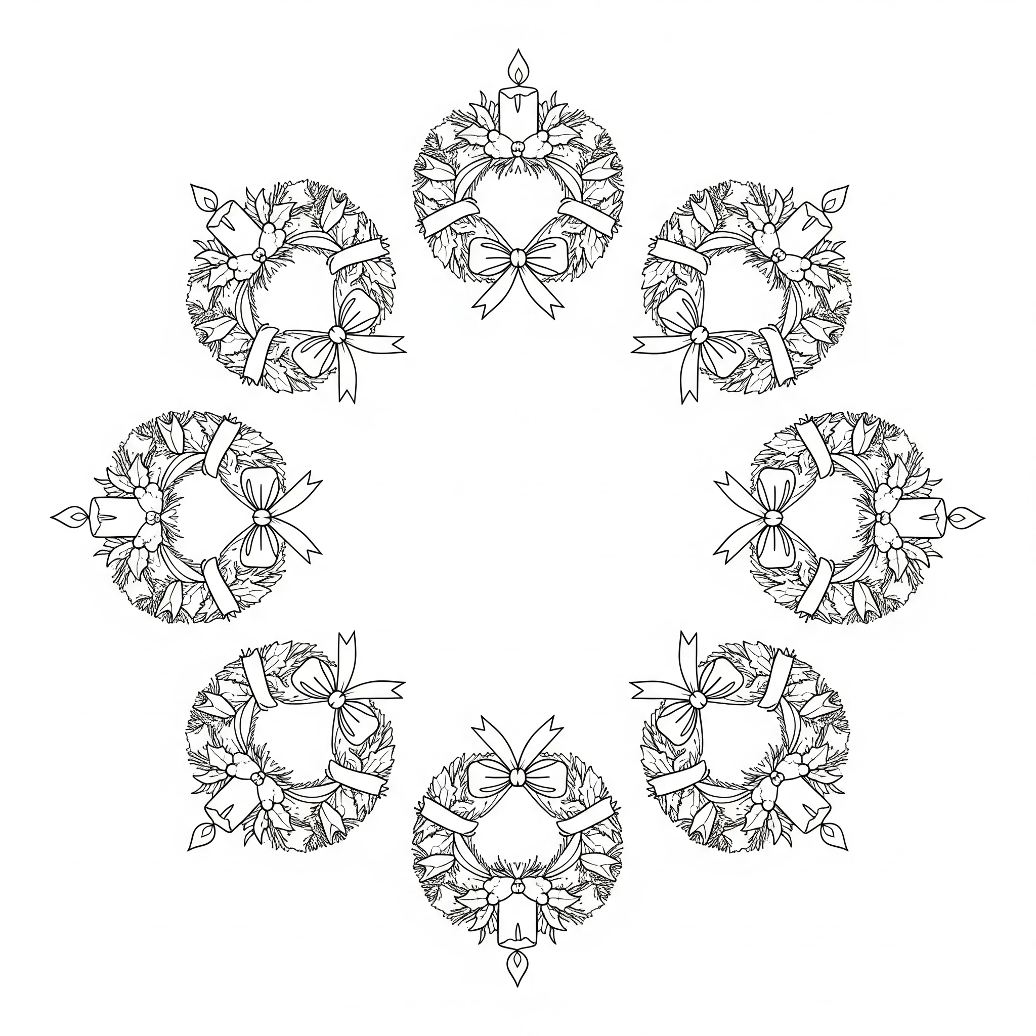 coloriage Mandala Noël a imprimer pour enfant de 4 ans 1