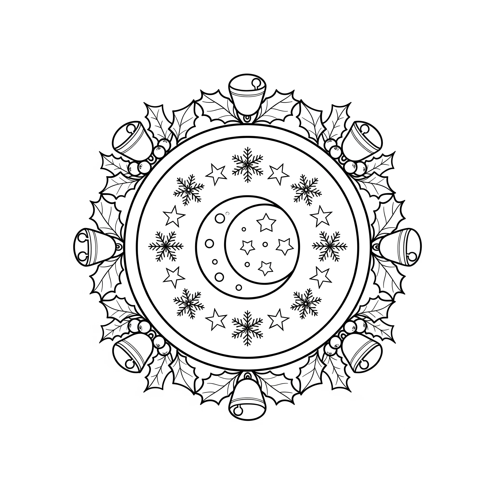 coloriage Mandala Noël en ligne pour enfant