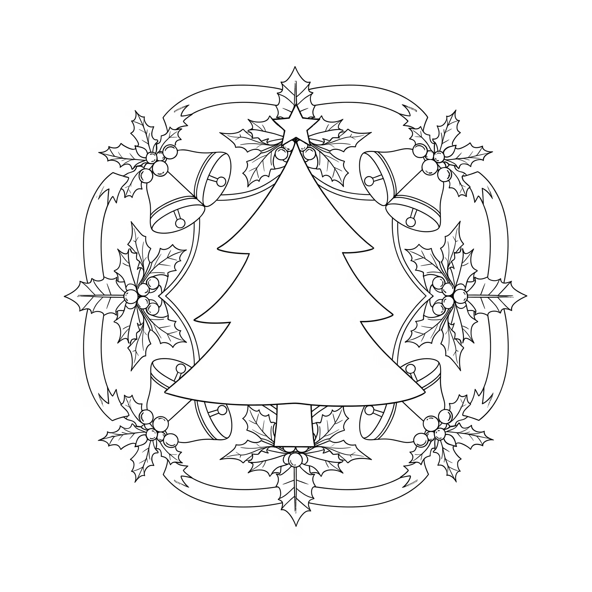 coloriage Mandala Noël pour enfant de à imprimer