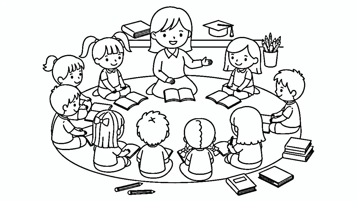image de coloriage Merci Maitresse pour enfant