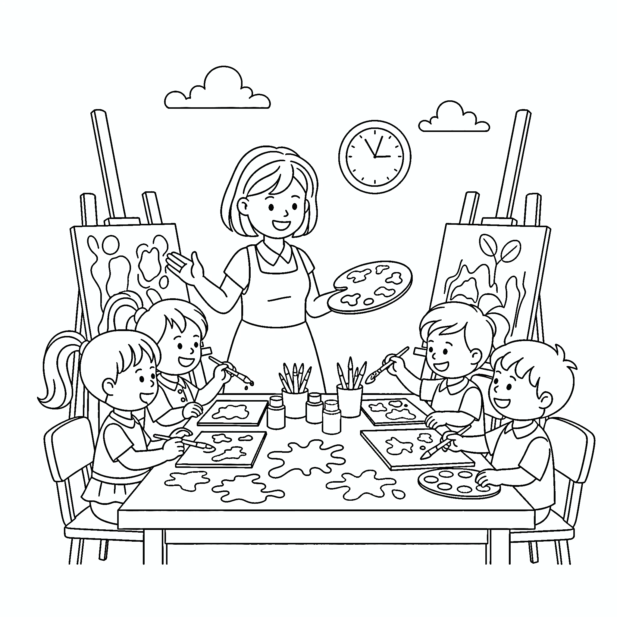 coloriage Merci Maitresse pour enfants à télécharger