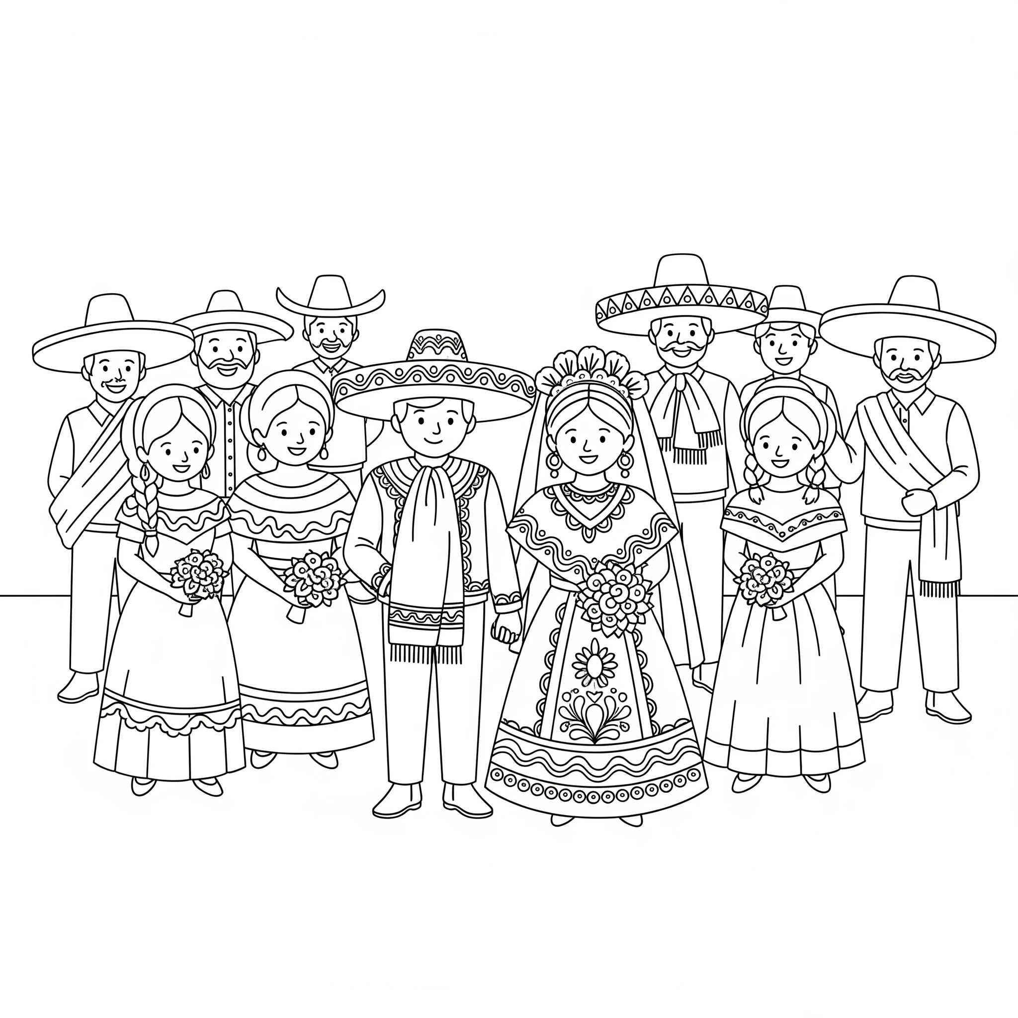 coloriage Mexique à imprimer kawaii
