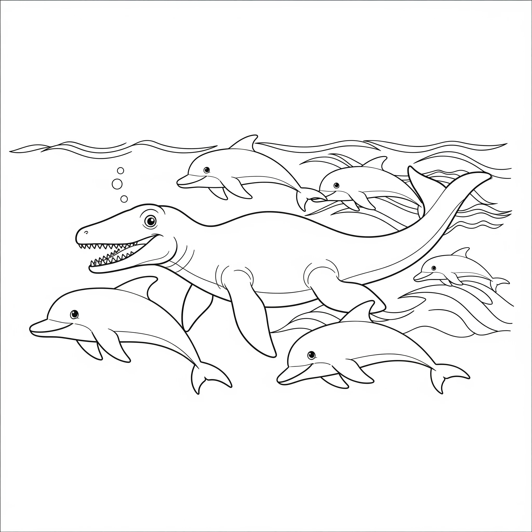 coloriage Mosasaure de pour enfants