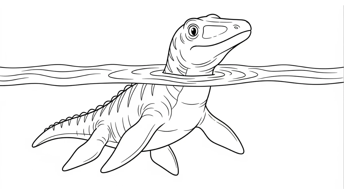 coloriage Mosasaure à imprimer gratuit