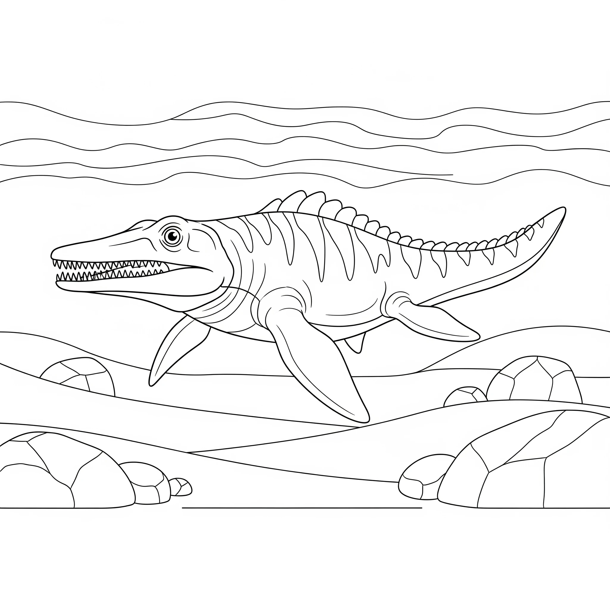 coloriage Mosasaure en ligne pour enfant