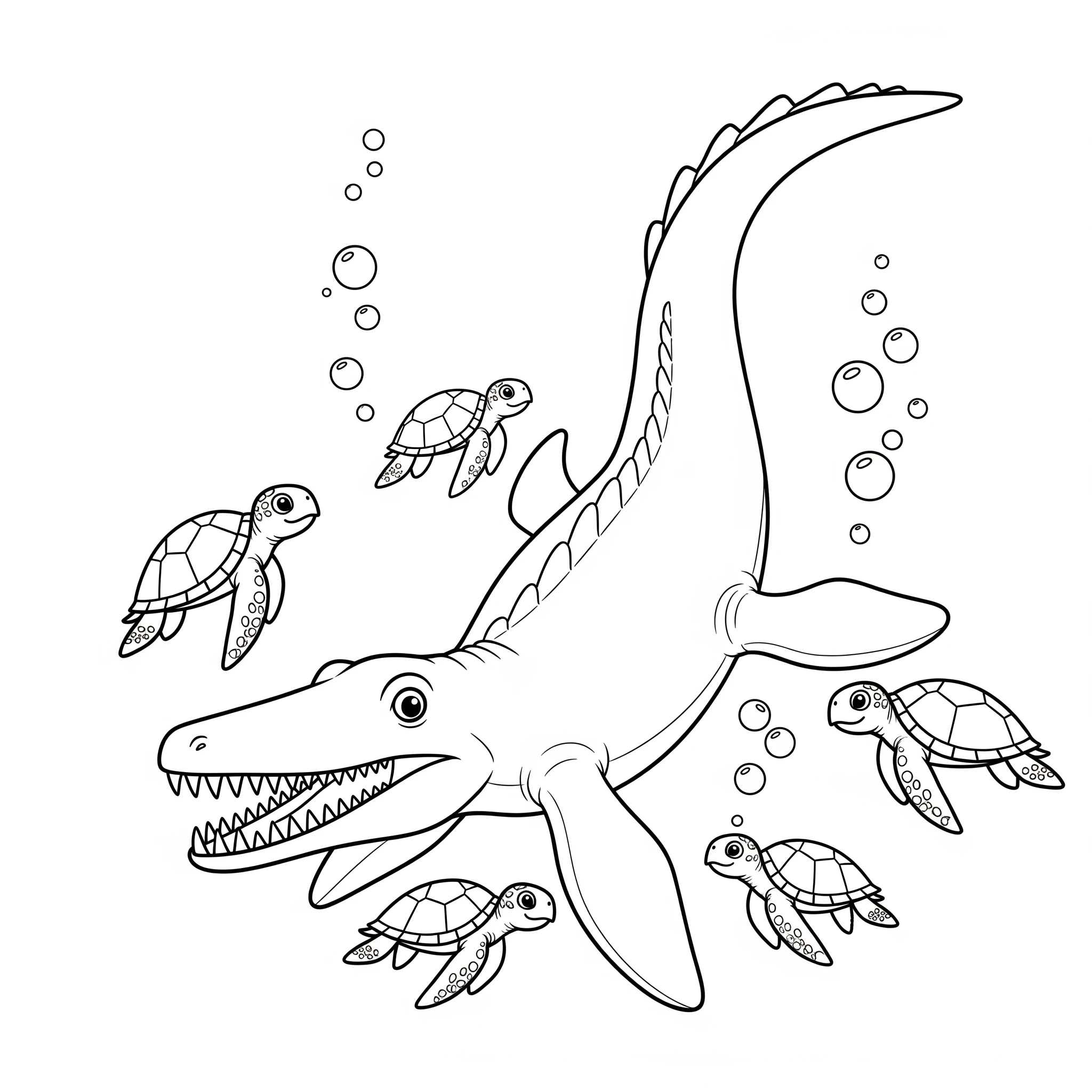 coloriage Mosasaure à imprimer pour enfants