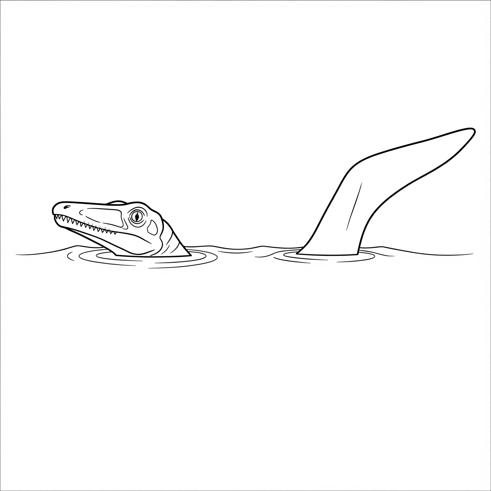 image de coloriage Mosasaure pour enfant