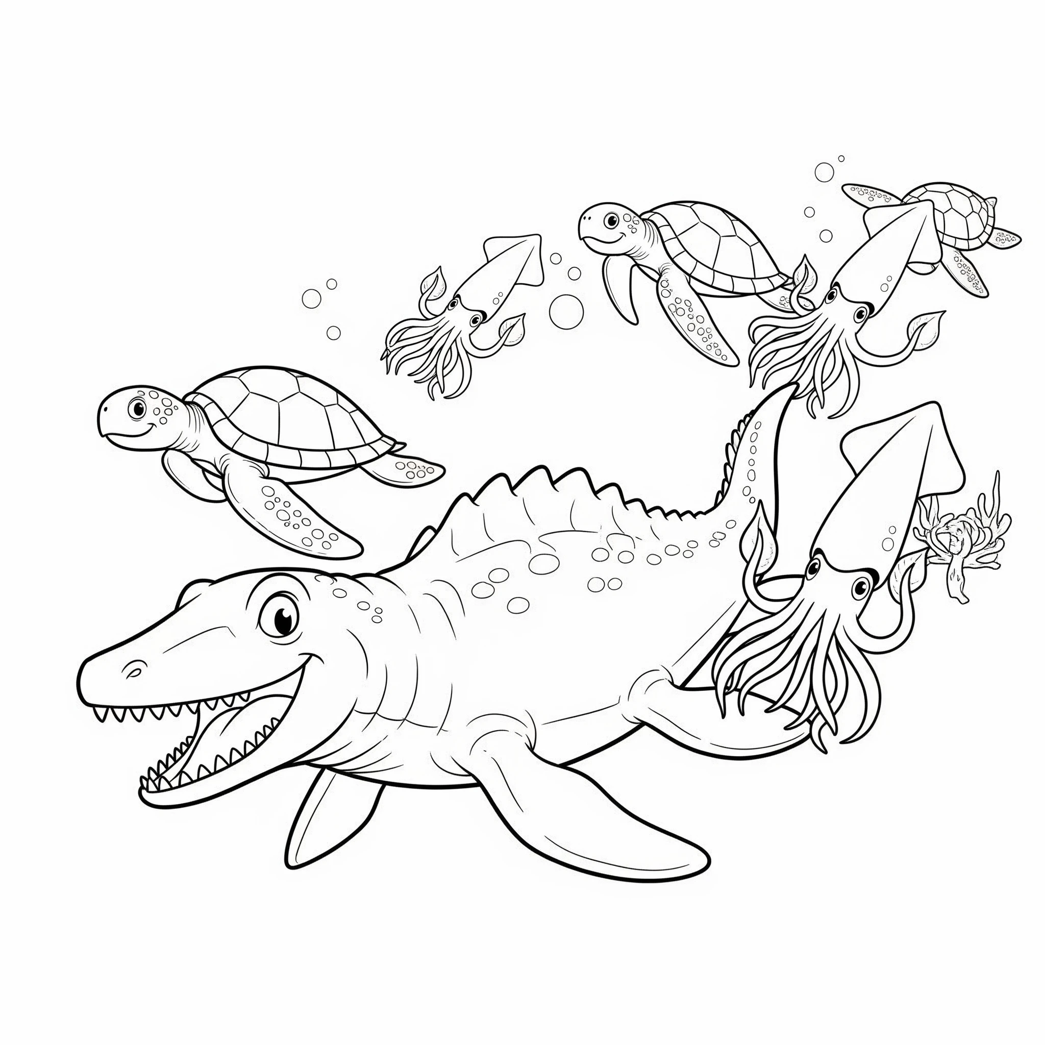 coloriage Mosasaure pour enfants à télécharger