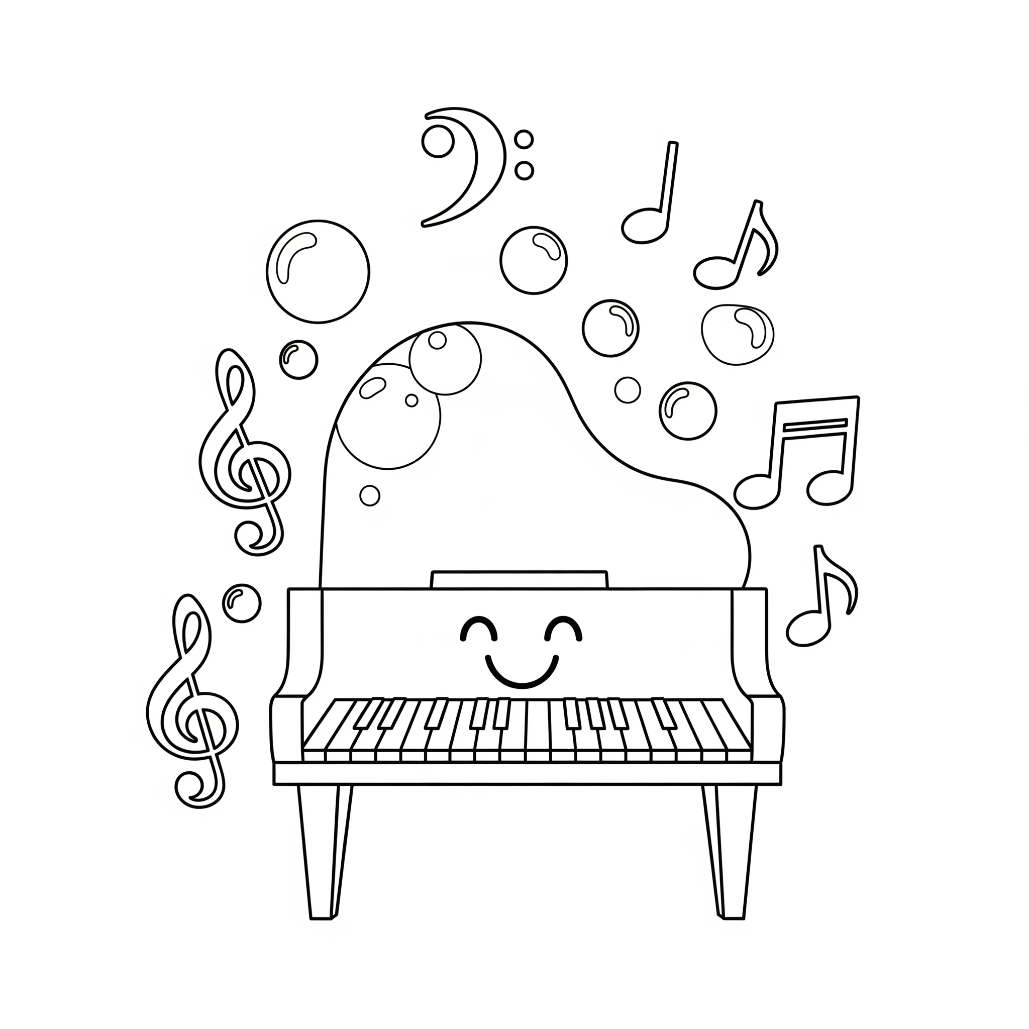 coloriage Piano à imprimer pour enfants 2