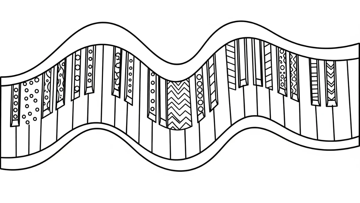 coloriage Piano pour enfant de 7 ans