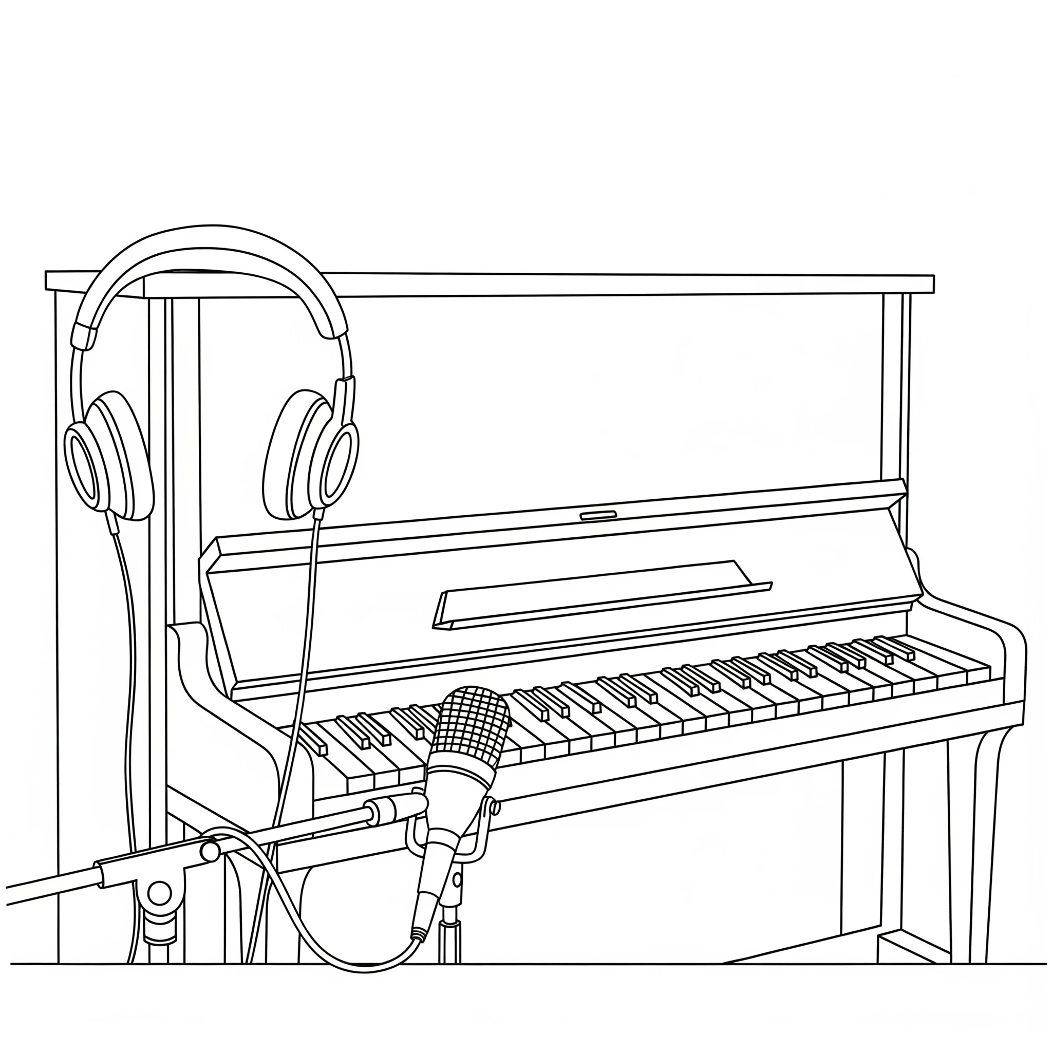 coloriage Piano de pour enfants