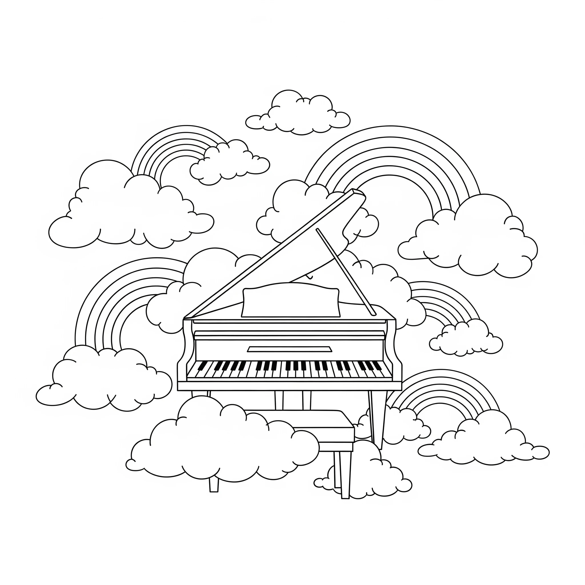 coloriage Piano pour enfants à imprimer