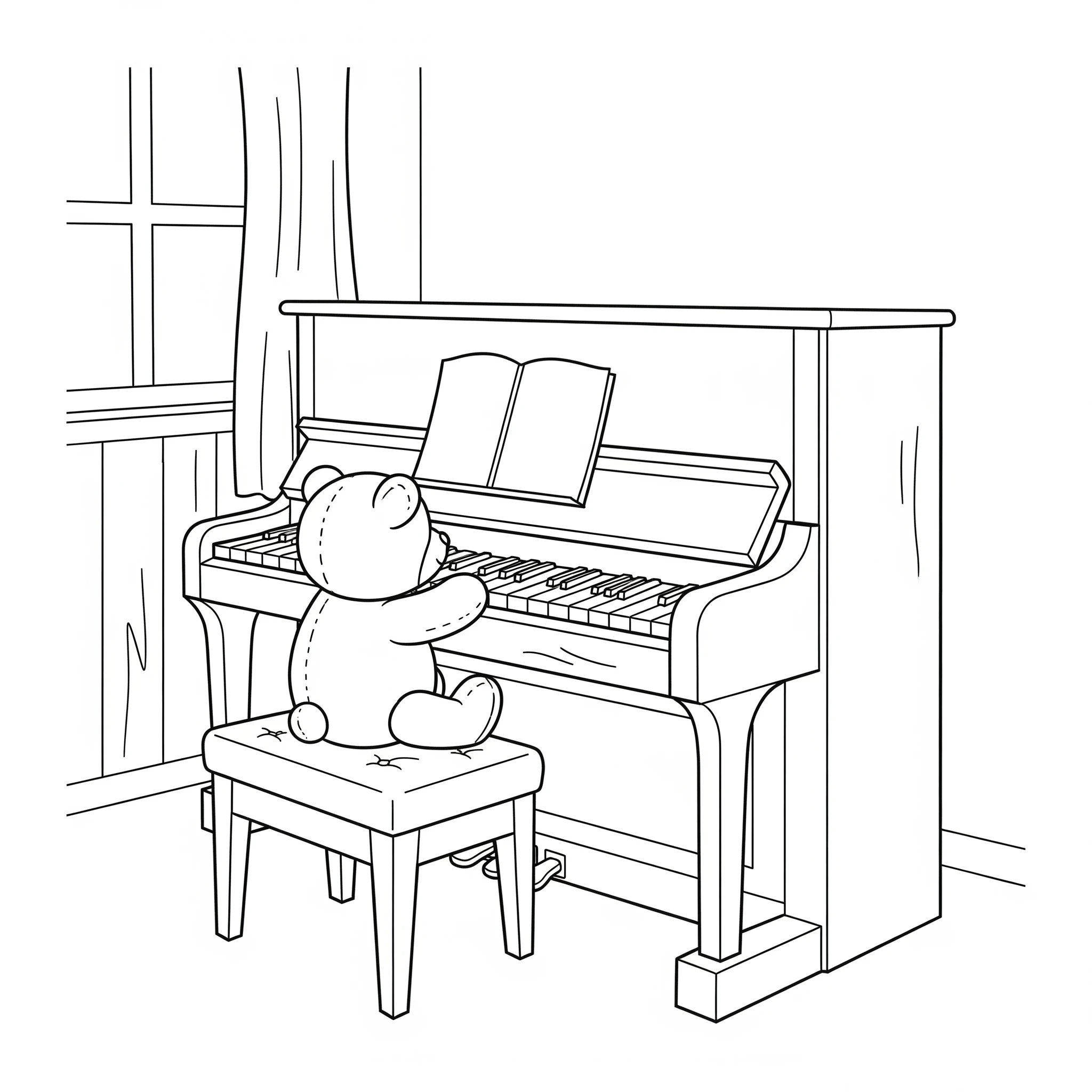 coloriage Piano pour enfant a imprimer gratuit