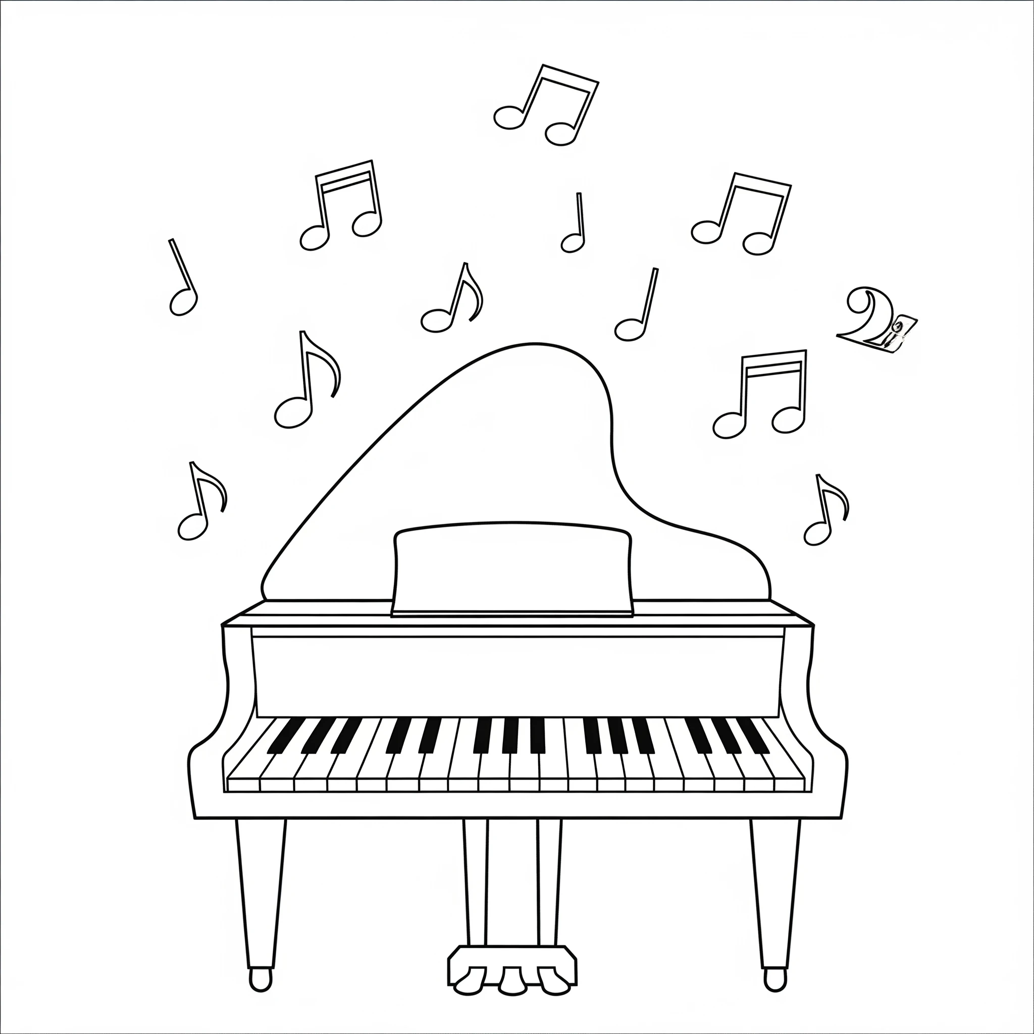 coloriage Piano à imprimer pour enfant de 2 ans