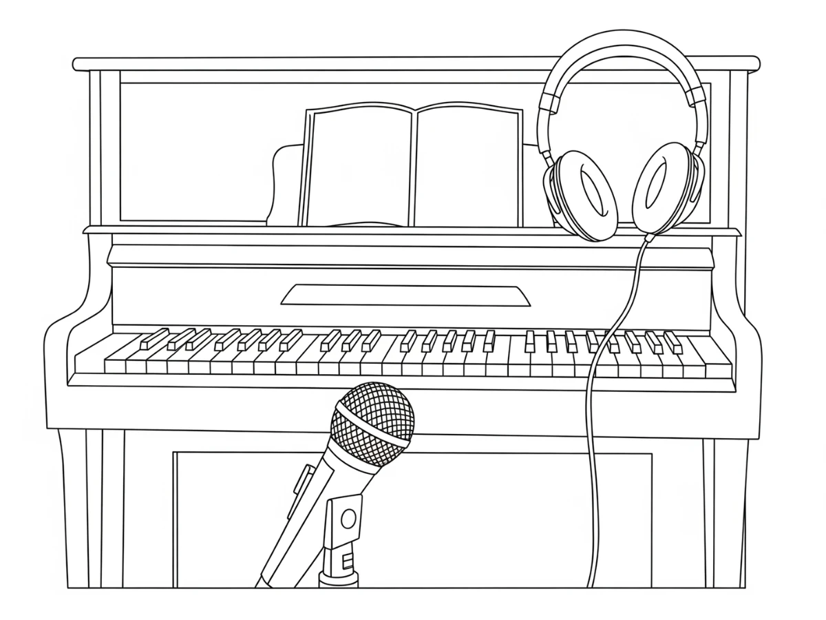a imprimer coloriage Piano gratuit