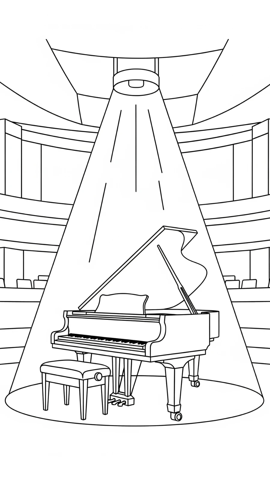 imprimer coloriage Piano pour enfant