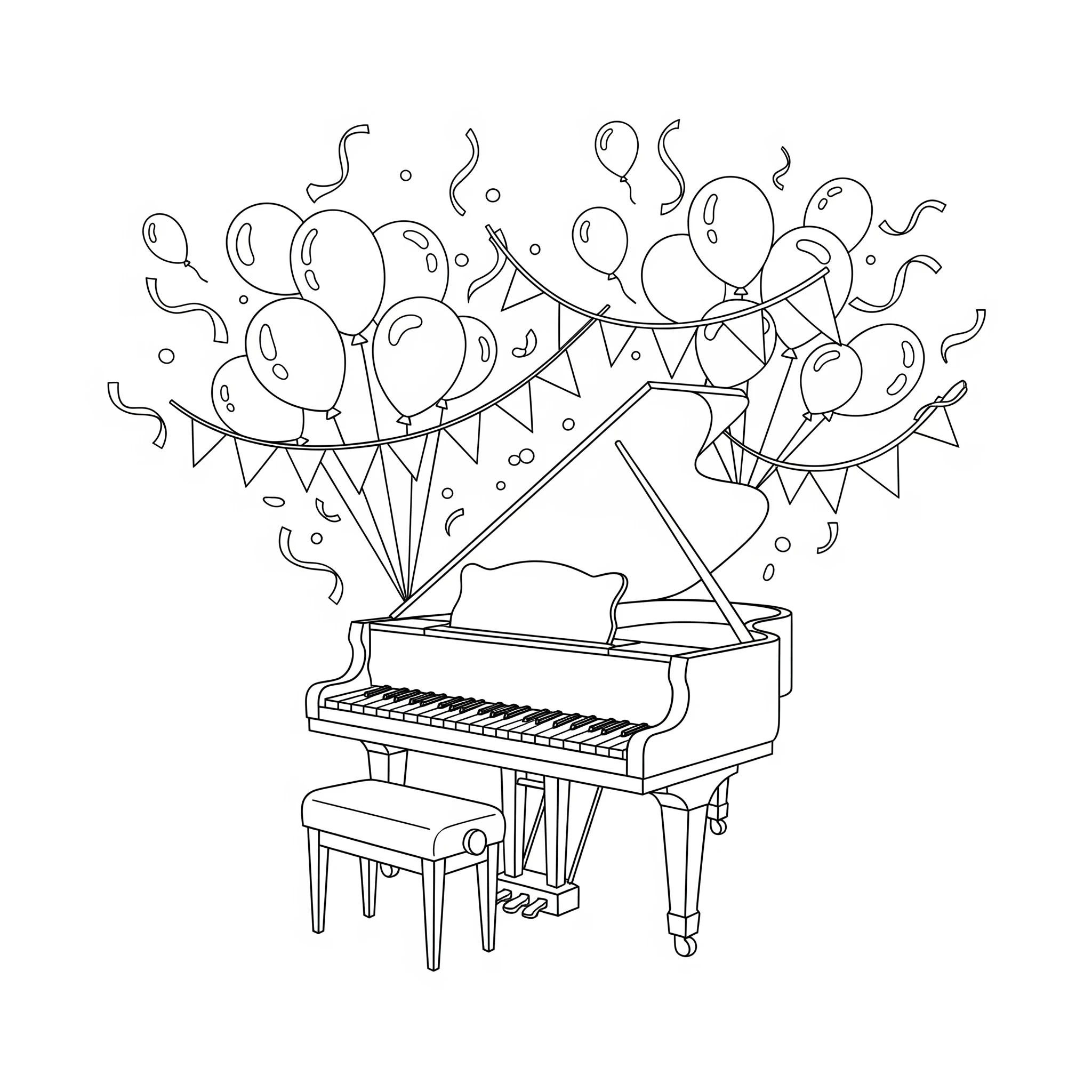 imprimer coloriage Piano pour enfant 1