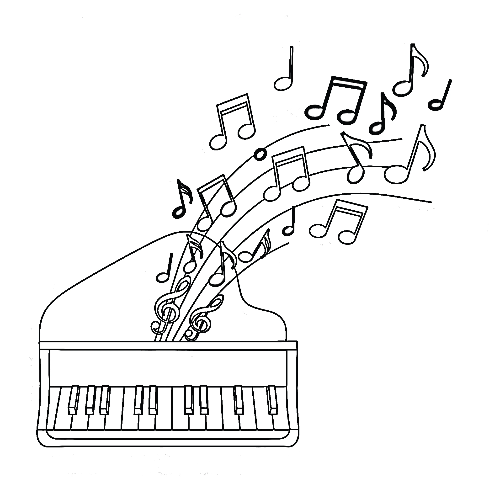 coloriage Piano à imprimer pour enfant de 4 ans