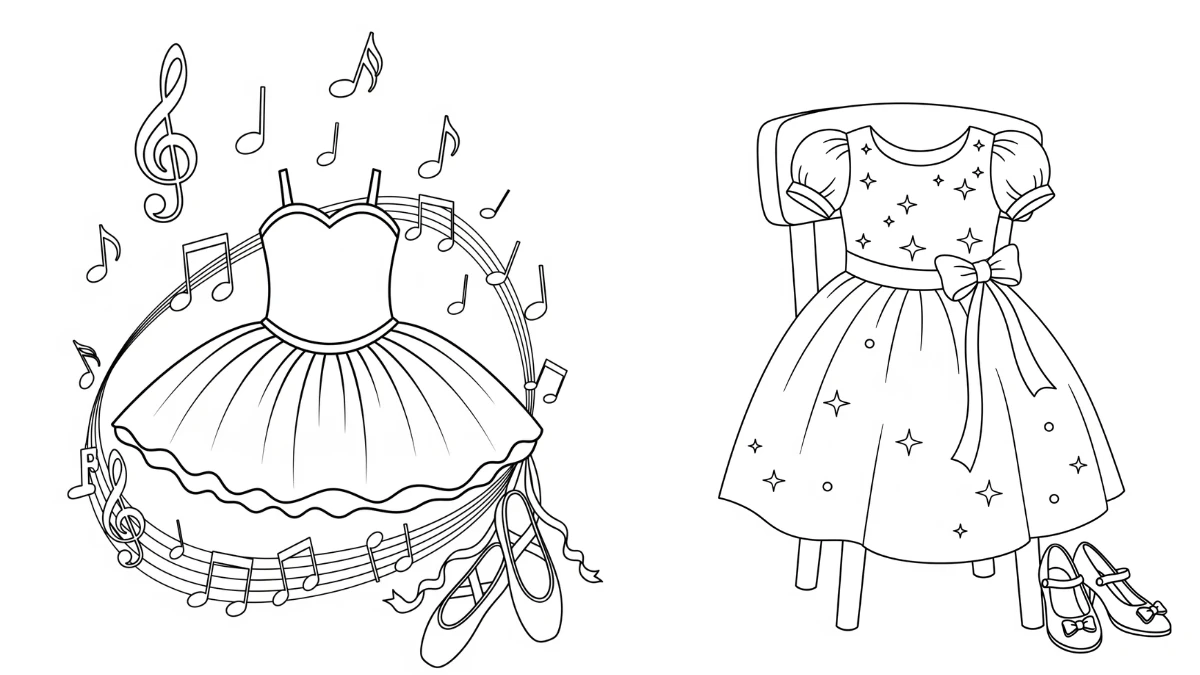 coloriage Robe à imprimer pour enfant de 9 ans