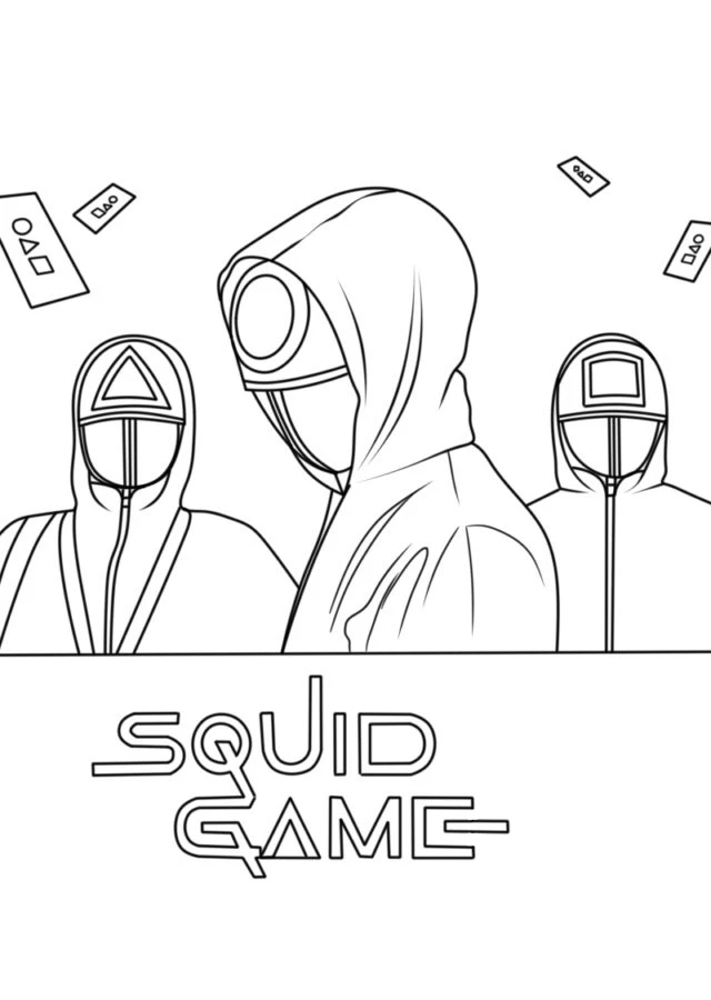 coloriage Squid Game educatif pour enfant