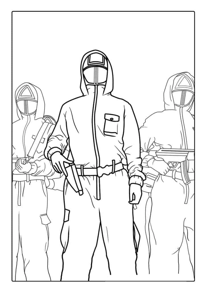 coloriage Squid Game à imprimer pdf gratuit 1