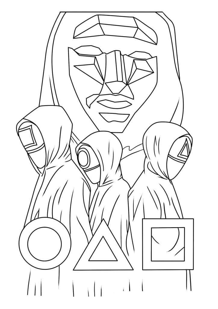 image de coloriage Squid Game pour enfant