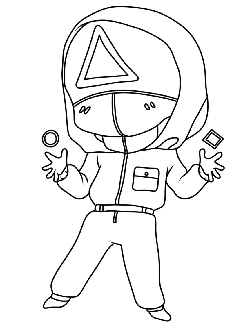 coloriage Squid Game pour enfant a imprimer gratuit