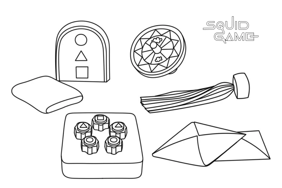 coloriage Squid Game à imprimer pour enfant de 8 ans